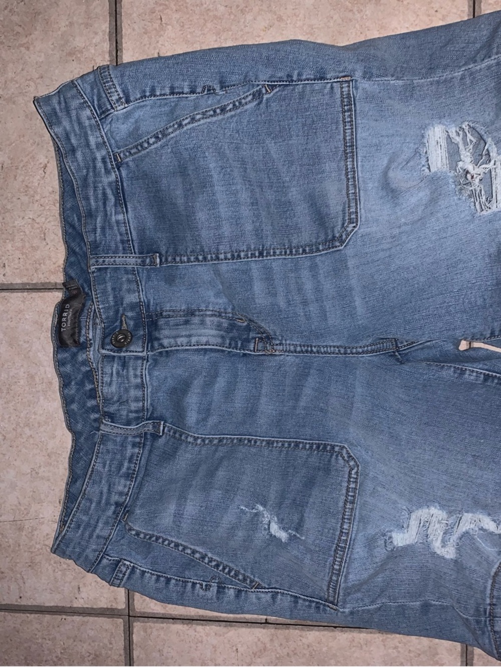 torrid Light Blue Distressed Denim Jean Shorts